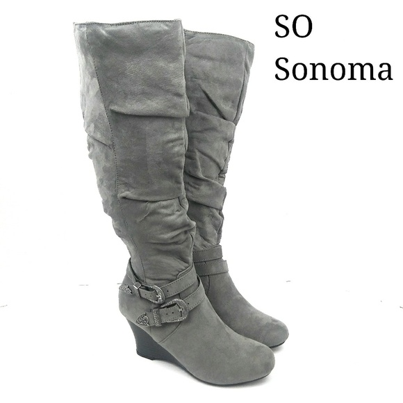 Shoes - SO Grey Buckle Boots
